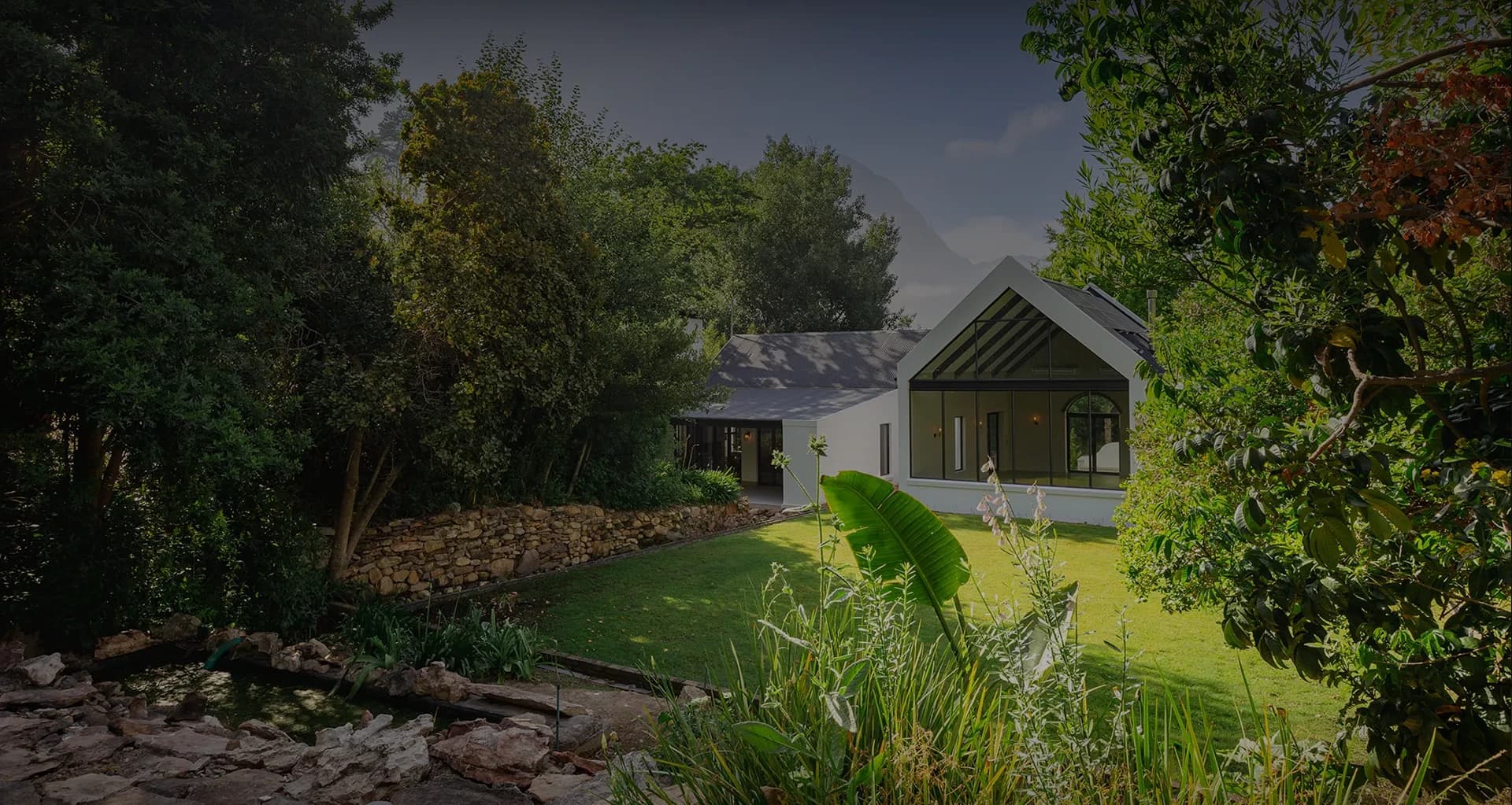 The Hemelberg yoga shala and gardens in the Banhoek valley